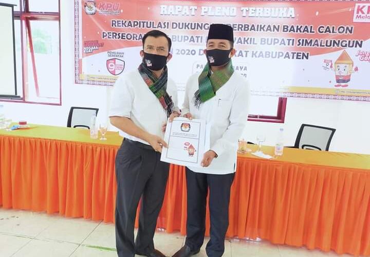 KPU Simalungun Nyatakan : Wagner Damanik -Abidinsyah Saragih Lolos Dan Ikut Pilkada Simalungun.