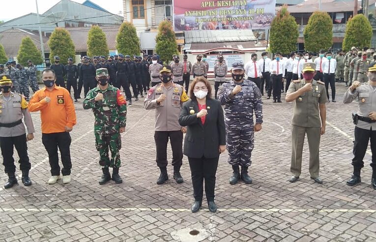 Polres Nias Selatan Gelar Apel Kesiapan Antisipasi Bencana Alam Pada Pilkada Tahun 2020