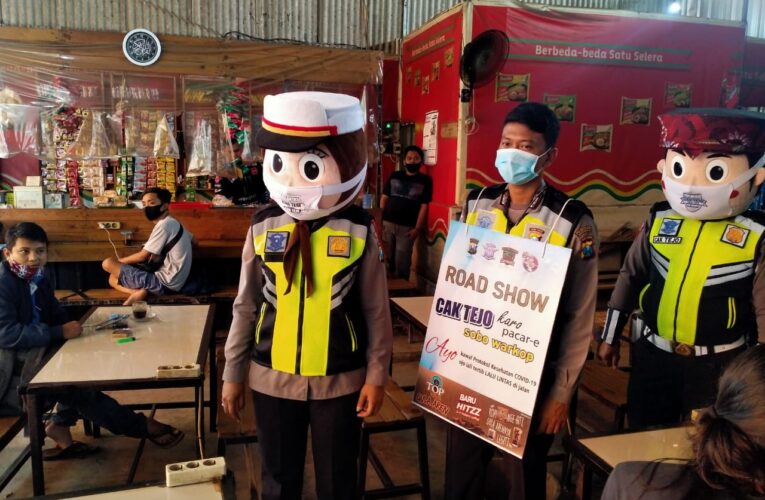 Satlantas Polrestabes Surabaya Road Show “Cak Tejo Karo Ning Surti” Sobo Warung Kopi