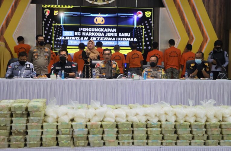 Polda Aceh Berhasil Ungkap Kasus Narkotika Jaringan Internasional Seberat 353 Kg