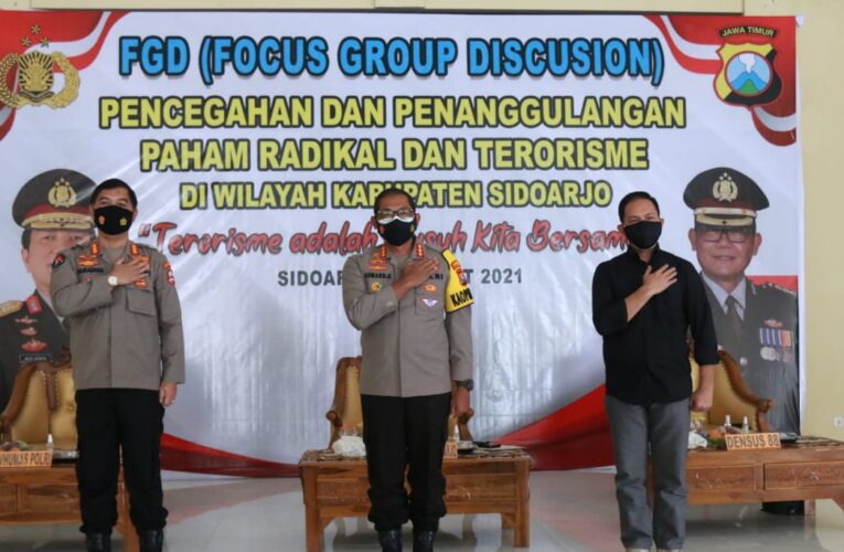 Cegah Paham Radikal,Polresta Sidoarjo Gelar FGD Dihadiri Tim Div Humas Polri