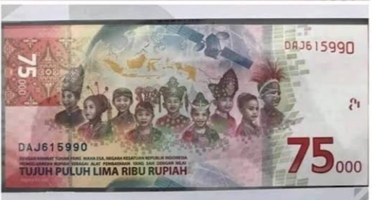 Di Usia Ke 75 Bank Indonesia Luncurkan Uang Pecahan 75000