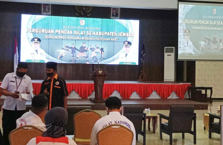 Perguruan Pencak Silat se-kabupaten Jember Berikrar Damai Di Depan Forkopimda