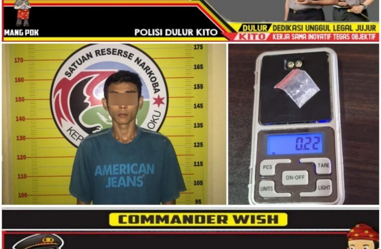 SN BAWA SABU SEBANYAK 0.22 GRAM TERPAKSA DIAMANKAN SATNARKOBA POLRES OKU