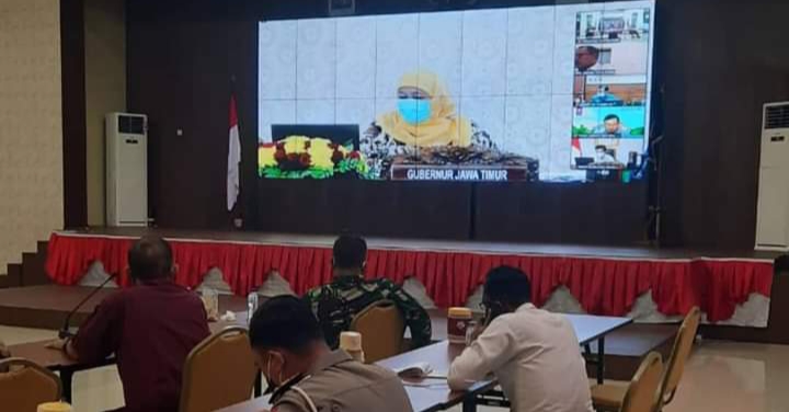 Secara Vidcon Bupati Jember Ikuti Rakor Bersama Gubernur Jatim