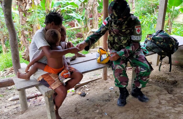 Tekan Penyebaran Covid-19 dan Malaria di Tapal Batas, Satgas Yonif 512/QY Terjun Langsung ke Masyarakat