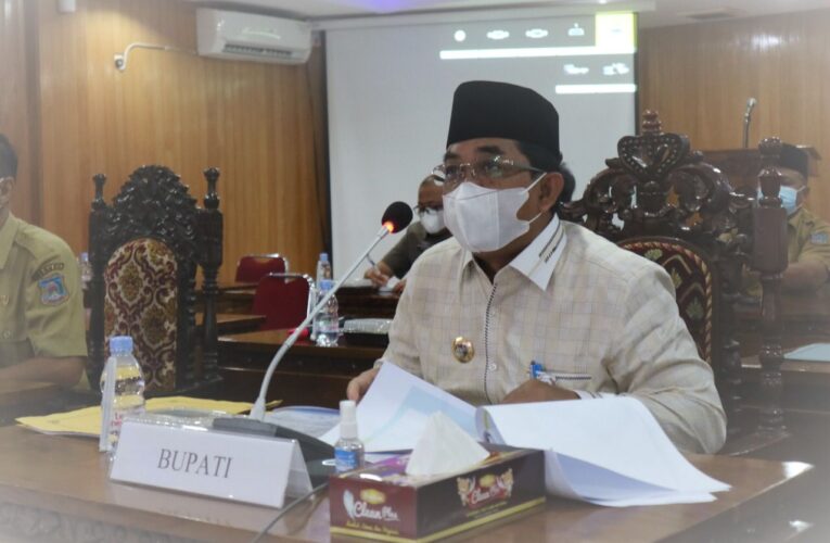 H. Anwar Sadat Buka Rapat Video Conference Monitoring dan Evaluasi Tindaklanjut Progress MCP Di Kabupaten Tanjabbar