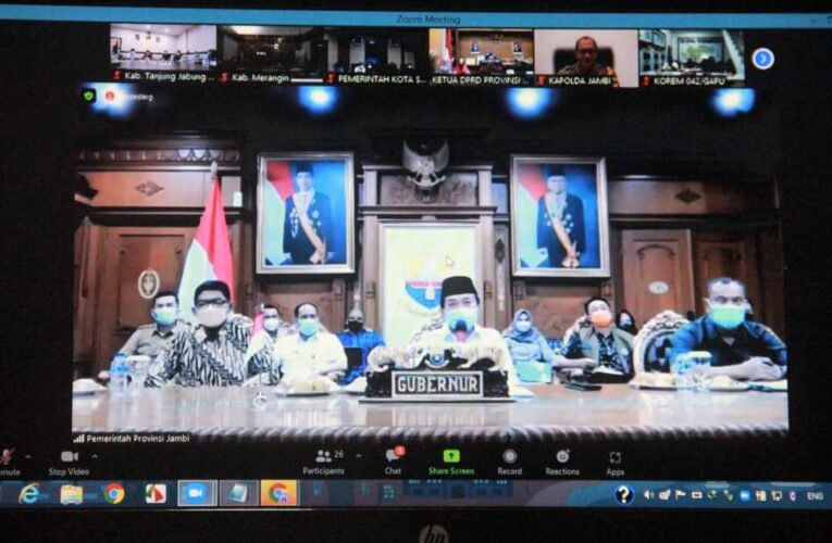 Wakili Bupati Sekda Tanjabbar Ikuti Rakor Percepatan Penanganan Covid-19 Secara Virtual