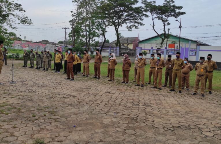 Camat Cisoka Pimpin Apel Pagi Pasca Idul Fitri di lapangan kantor Kecamatan Cisoka Ini Harpanya