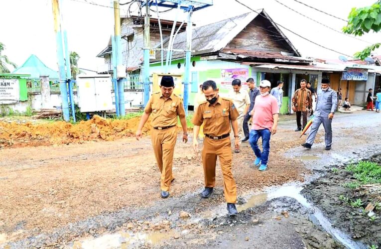 Cek Perbaikan Jalan Hidayat, Bupati Tanjabbar : Tahun Ini Akan Dibangun Rigit Beton