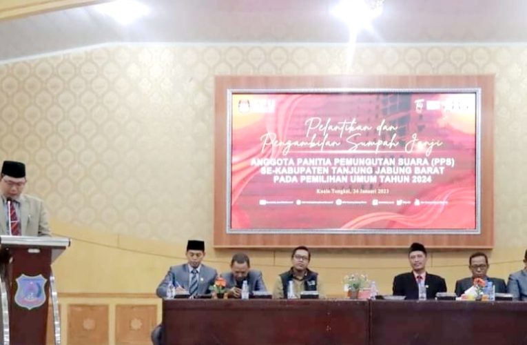 Wabup Hadiri Pelantikan Anggota PPS Se-Kabupaten Tanjab Barat