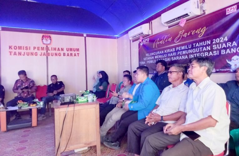KPU Tanjab Barat Gelar Nonton Bareng Peluncuran Kirab Pemilu Tahun 2024