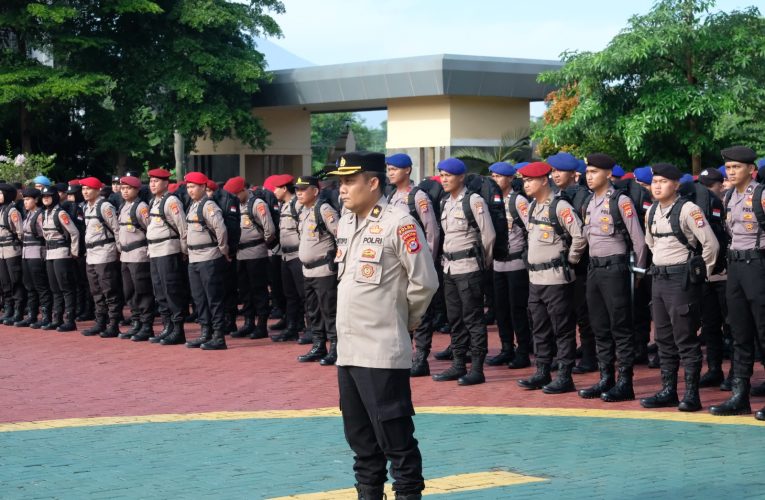 Kesiapan Pengamanan TPS, Polda Banten Laksanakan Apel Gelar Pasukan Pergeseran Personel
