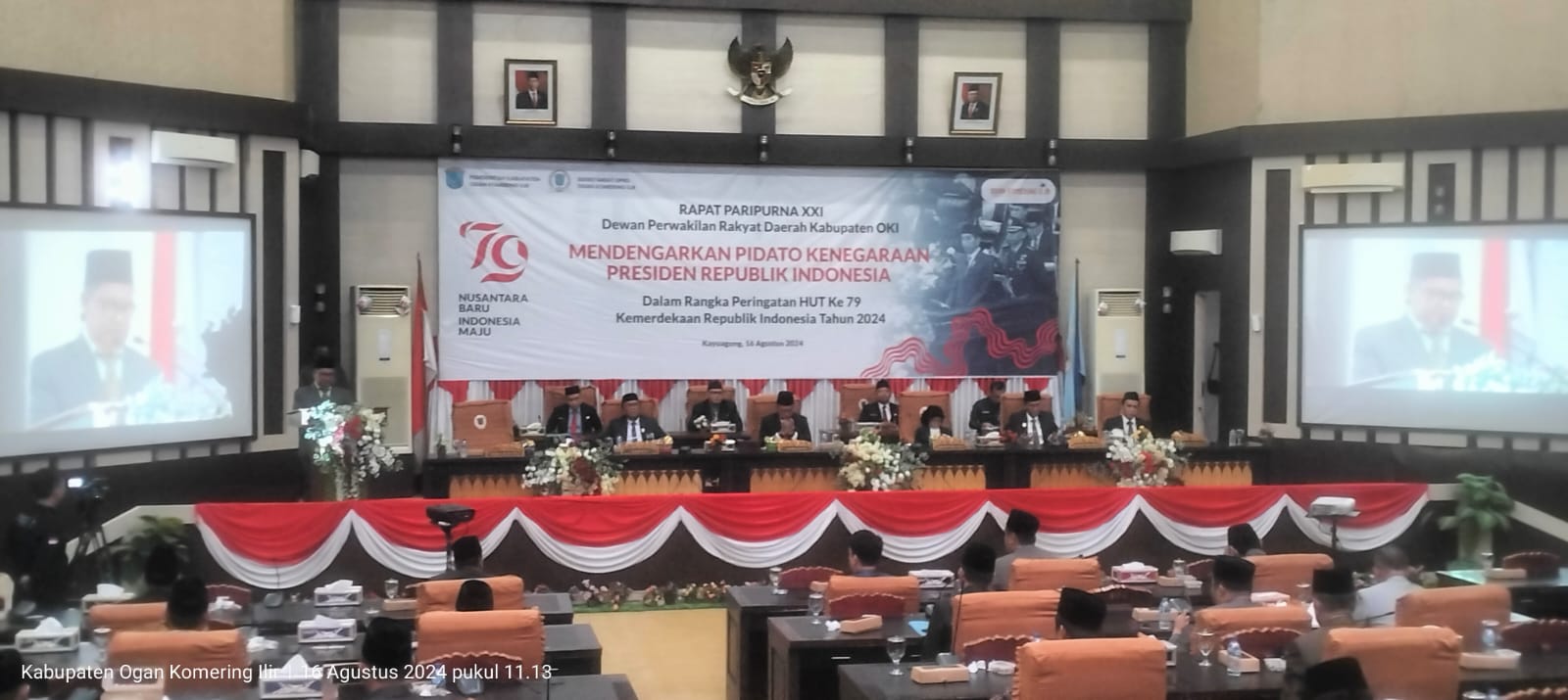 Mendengarkan Pidato Kenegaraan Presiden Joko Widodo,DPRD OKI Gelar Rapat Paripurna