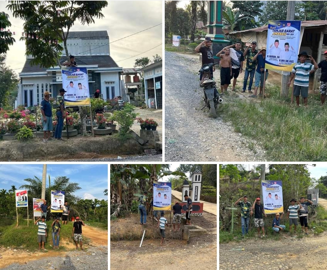 Gass Full Pasang Baliho, Masyarakat Renah Mendaluh Mayoritas Dukung Hairan-Amin