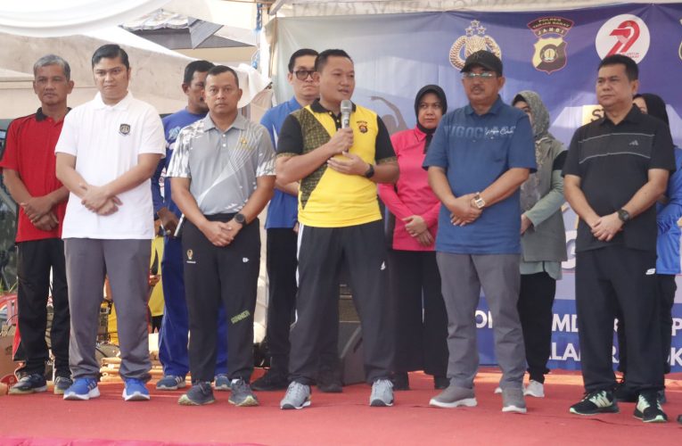 Sinergi TNI-Polri-Forkopimda Terjalin Erat dalam Olahraga Bersama Polres Tanjab Barat