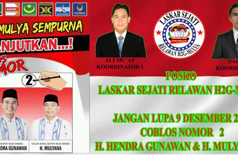 Korsp Komando LIN Kecamatan Selangit dan Muara Beliti siap memenangkan H2G-Mulya
